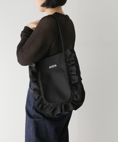 OUTDOOR PRODUCTS(アウトドアプロダクツ)の「141102 フリルトート(トートバッグ・レディース・ベージュ/ホワイト系その他/ブラック・FREE)」の18枚目の写真