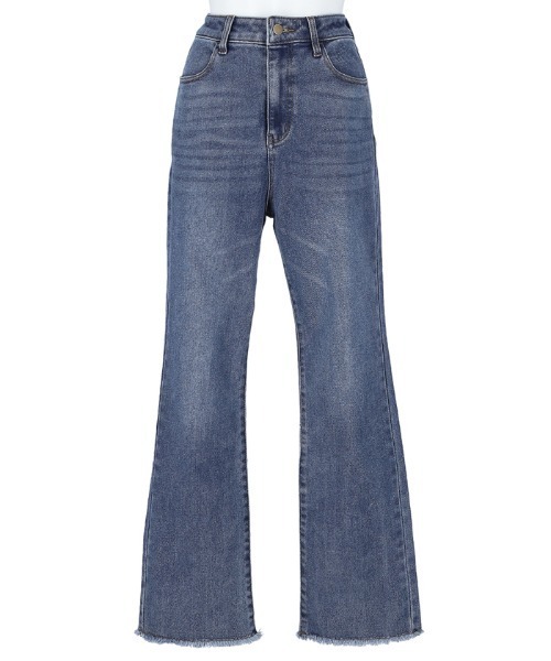 coca（coca）（コカ）の「しゃがめるバックシームストレッチデニム（デニムパンツ・レディース・ブルー・S/M/L）」の9枚目の写真