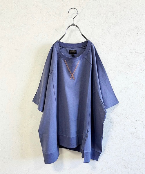 BIG FIELD（ビッグフィールド）の「ラグラン変形ムジTシャツ/おとな（Tシャツ/カットソー・レディース・グレー/テラコッタ/ネイビー/ベージュ・160cm）」の4枚目の写真