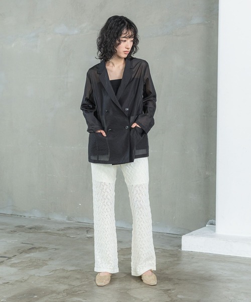 LEPSIM(レプシィム)の「【FOR I SERIES】透かしニットパンツ 111717(その他パンツ・レディース・オフホワイト/ブラック・FREE)」の8枚目の写真