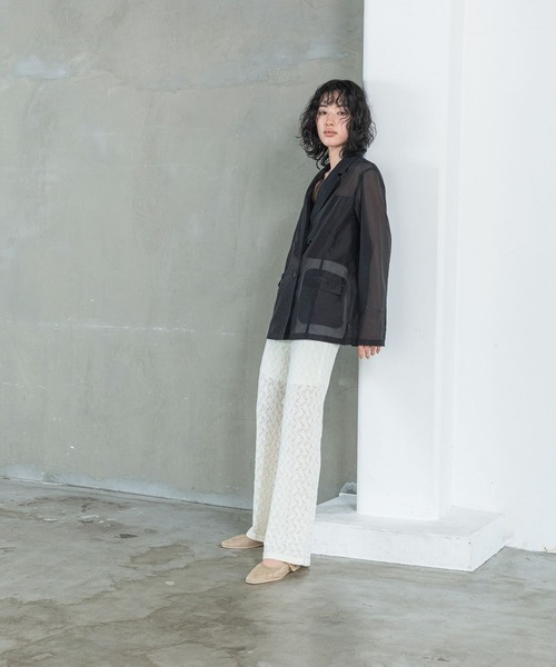LEPSIM(レプシィム)の「【FOR I SERIES】透かしニットパンツ 111717(その他パンツ・レディース・オフホワイト/ブラック・FREE)」の9枚目の写真