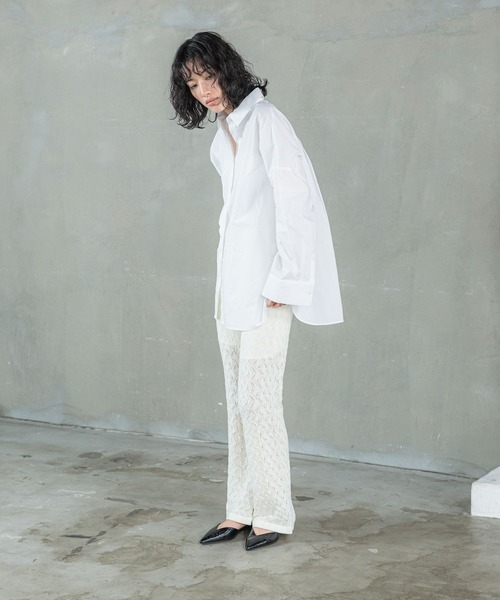 LEPSIM(レプシィム)の「【FOR I SERIES】透かしニットパンツ 111717(その他パンツ・レディース・オフホワイト/ブラック・FREE)」の3枚目の写真