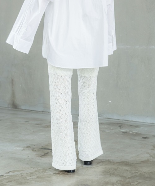 LEPSIM(レプシィム)の「【FOR I SERIES】透かしニットパンツ 111717(その他パンツ・レディース・オフホワイト/ブラック・FREE)」の6枚目の写真