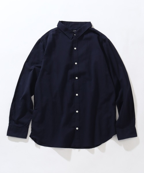 Genesis（ジェネシス）の「【日本製/Made in Japan】ローン透け素材レギュラーカラーシャツ（シャツ/ブラウス・メンズ・ホワイト/スモークピンク/ネイビー・L/M）」の3枚目の写真