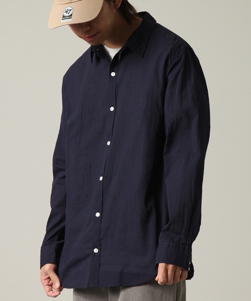 Genesis（ジェネシス）の「【日本製/Made in Japan】ローン透け素材レギュラーカラーシャツ（シャツ/ブラウス・メンズ・ホワイト/スモークピンク/ネイビー・L/M）」の10枚目の写真