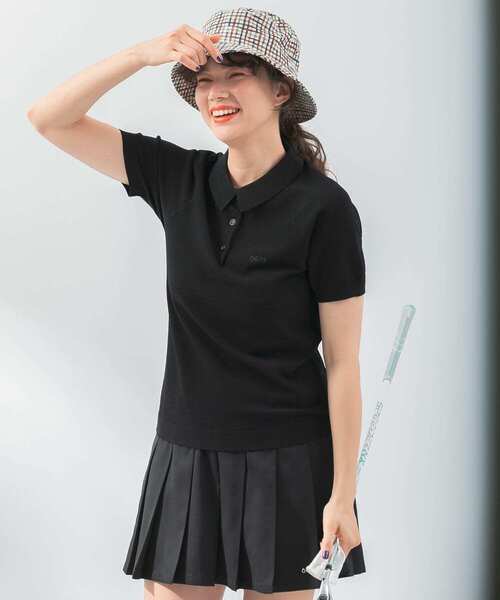 URBAN RESEARCH Sonny Label（アーバンリサーチサニーレーベル）の「OOPS　半袖ラグランニットポロシャツ（ポロシャツ・レディース・ネイビー/グリーン/ブラック・FREE）」の2枚目の写真