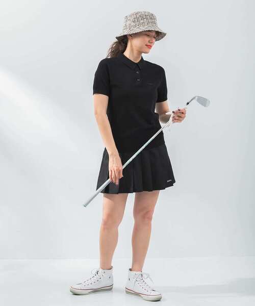 URBAN RESEARCH Sonny Label（アーバンリサーチサニーレーベル）の「OOPS　半袖ラグランニットポロシャツ（ポロシャツ・レディース・ネイビー/グリーン/ブラック・FREE）」の9枚目の写真