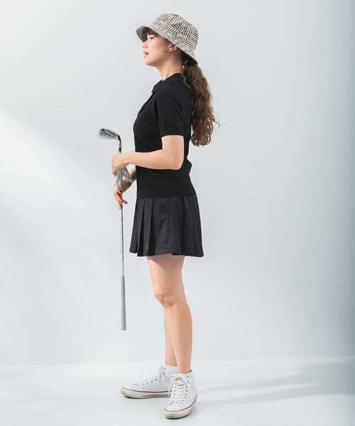 URBAN RESEARCH Sonny Label（アーバンリサーチサニーレーベル）の「OOPS　半袖ラグランニットポロシャツ（ポロシャツ・レディース・ネイビー/グリーン/ブラック・FREE）」の10枚目の写真