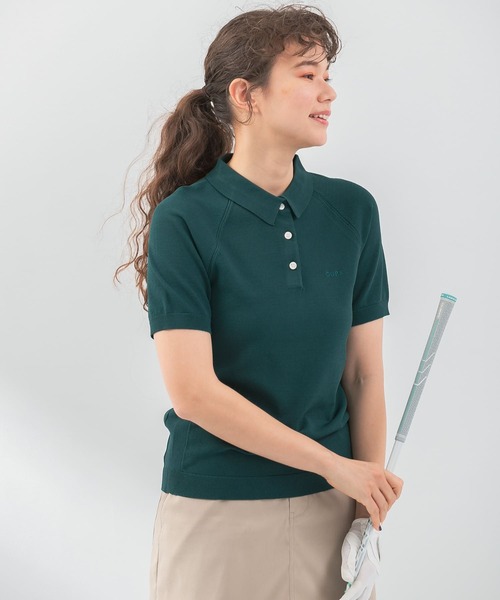URBAN RESEARCH Sonny Label（アーバンリサーチサニーレーベル）の「OOPS　半袖ラグランニットポロシャツ（ポロシャツ・レディース・ネイビー/グリーン/ブラック・FREE）」の11枚目の写真