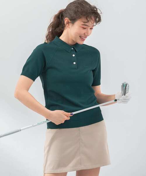 URBAN RESEARCH Sonny Label（アーバンリサーチサニーレーベル）の「OOPS　半袖ラグランニットポロシャツ（ポロシャツ・レディース・ネイビー/グリーン/ブラック・FREE）」の12枚目の写真
