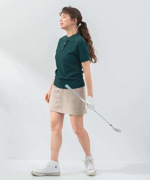 URBAN RESEARCH Sonny Label（アーバンリサーチサニーレーベル）の「OOPS　半袖ラグランニットポロシャツ（ポロシャツ・レディース・ネイビー/グリーン/ブラック・FREE）」の16枚目の写真