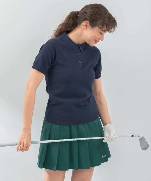 URBAN RESEARCH Sonny Label（アーバンリサーチサニーレーベル）の「OOPS　半袖ラグランニットポロシャツ（ポロシャツ・レディース・ネイビー/グリーン/ブラック・FREE）」の19枚目の写真