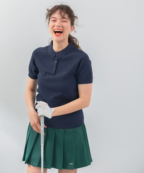 URBAN RESEARCH Sonny Label（アーバンリサーチサニーレーベル）の「OOPS　半袖ラグランニットポロシャツ（ポロシャツ・レディース・ネイビー/グリーン/ブラック・FREE）」の20枚目の写真