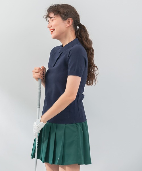 URBAN RESEARCH Sonny Label（アーバンリサーチサニーレーベル）の「OOPS　半袖ラグランニットポロシャツ（ポロシャツ・レディース・ネイビー/グリーン/ブラック・FREE）」の21枚目の写真
