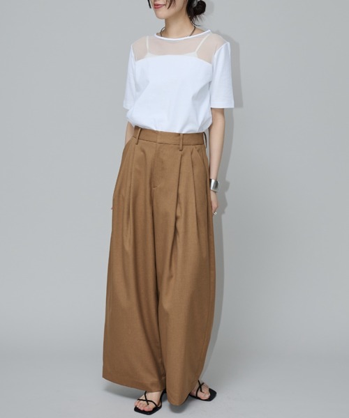 【セール】ローライズワイドスラックス（スラックス）｜Aunt Marie's（アントマリーズ）