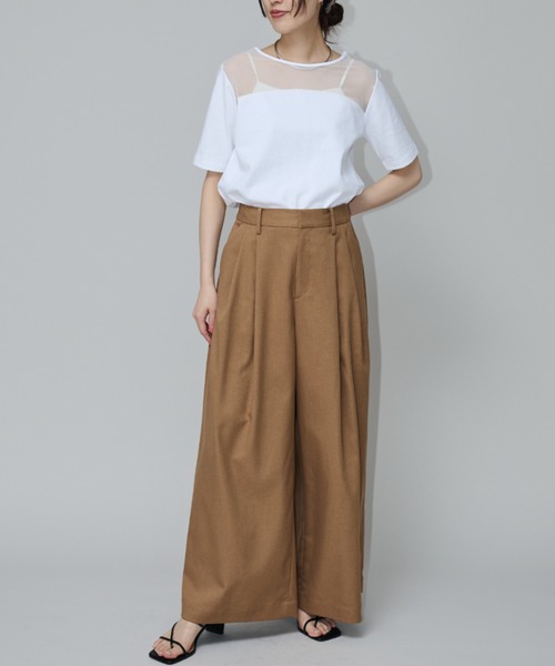 【セール】ローライズワイドスラックス（スラックス）｜Aunt Marie's（アントマリーズ）