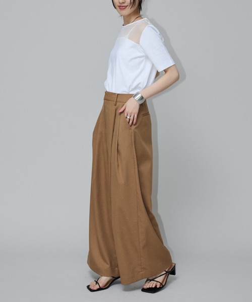 【セール】ローライズワイドスラックス（スラックス）｜Aunt Marie's（アントマリーズ）