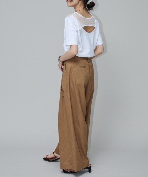 【セール】ローライズワイドスラックス（スラックス）｜Aunt Marie's（アントマリーズ）