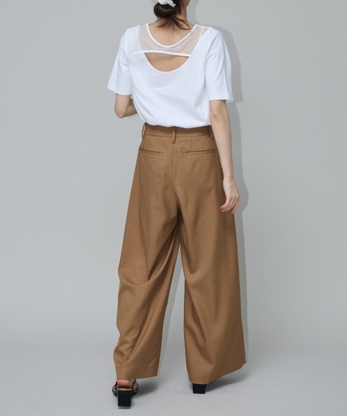 【セール】ローライズワイドスラックス（スラックス）｜Aunt Marie's（アントマリーズ）