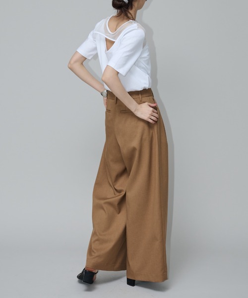 【セール】ローライズワイドスラックス（スラックス）｜Aunt Marie's（アントマリーズ）