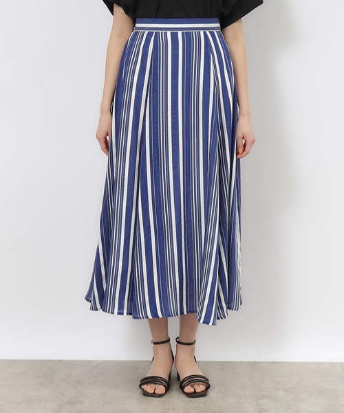 OPAQUE.CLIP（オペークドットクリップ）の「◆シアーストライプフレアスカート【手洗い可】（スカート・レディース・ライトイエロー系3/ブルー系その他4・40/38/42/36）」の3枚目の写真