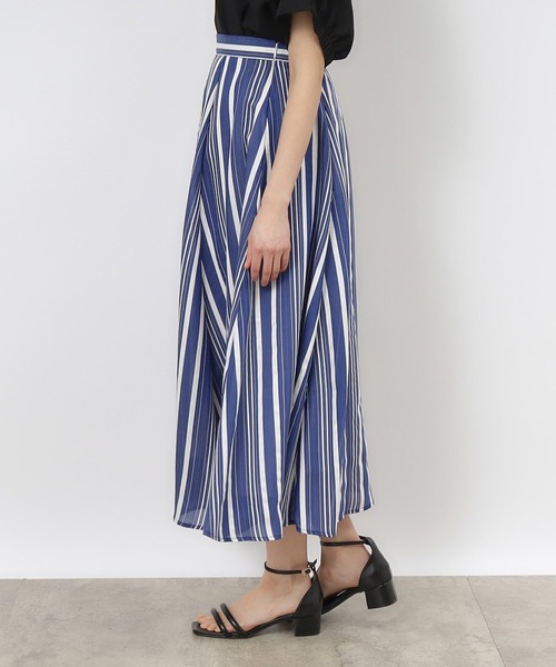 OPAQUE.CLIP（オペークドットクリップ）の「◆シアーストライプフレアスカート【手洗い可】（スカート・レディース・ライトイエロー系3/ブルー系その他4・40/38/42/36）」の4枚目の写真