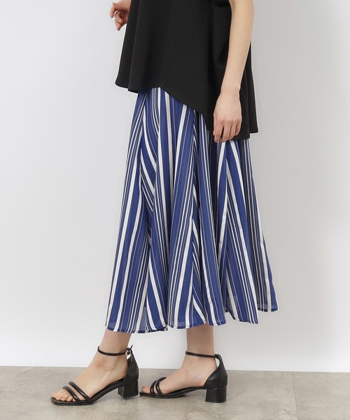 OPAQUE.CLIP（オペークドットクリップ）の「◆シアーストライプフレアスカート【手洗い可】（スカート・レディース・ライトイエロー系3/ブルー系その他4・40/38/42/36）」の13枚目の写真