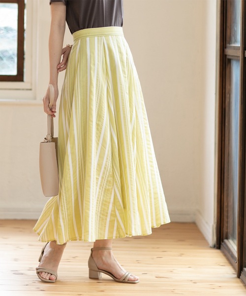 OPAQUE.CLIP（オペークドットクリップ）の「◆シアーストライプフレアスカート【手洗い可】（スカート・レディース・ライトイエロー系3/ブルー系その他4・40/38/42/36）」の18枚目の写真