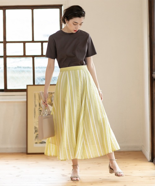 OPAQUE.CLIP（オペークドットクリップ）の「◆シアーストライプフレアスカート【手洗い可】（スカート・レディース・ライトイエロー系3/ブルー系その他4・40/38/42/36）」の20枚目の写真
