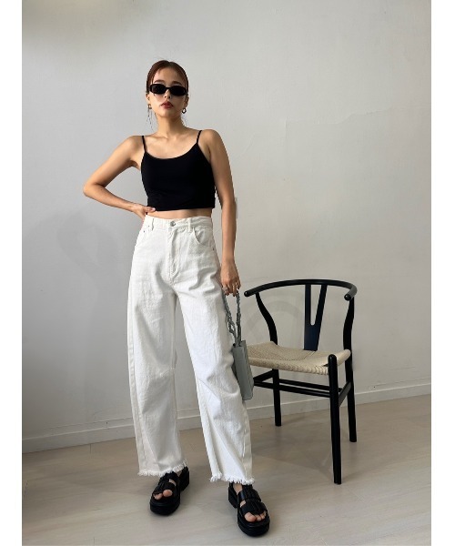 TRUNC（トランクエイティーエイト）の「Denim Curve Pants（デニムパンツ・レディース・ブルー/ホワイト・FREE）」の20枚目の写真