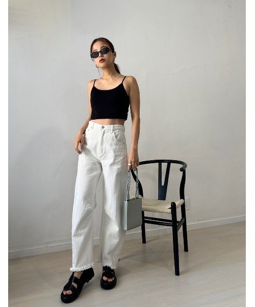 TRUNC（トランクエイティーエイト）の「Denim Curve Pants（デニムパンツ・レディース・ブルー/ホワイト・FREE）」の21枚目の写真