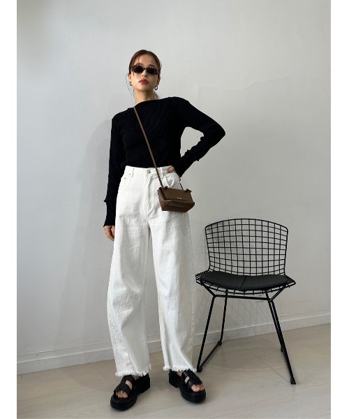 TRUNC（トランクエイティーエイト）の「Denim Curve Pants（デニムパンツ・レディース・ブルー/ホワイト・FREE）」の22枚目の写真