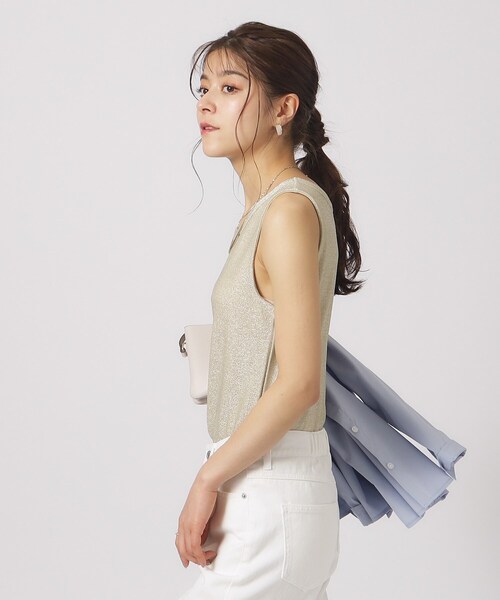 DRESKIP（ドレスキップ）の「◆大人ヘルシーなスタイルに ラメタンクトップ（タンクトップ・レディース・ゴールド/ライトグリーン/ブラック/シルバー・02/03/04）」の22枚目の写真