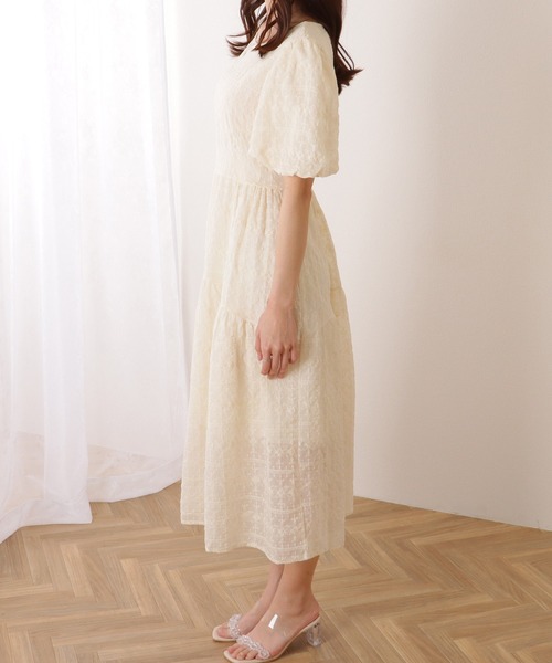 Lace Ladies(レースレディース)の「フレンチ レース パフスリーブ ティアード ギャザー ワンピース(ワンピース・レディース・アイボリー・S/M/XL)」の16枚目の写真