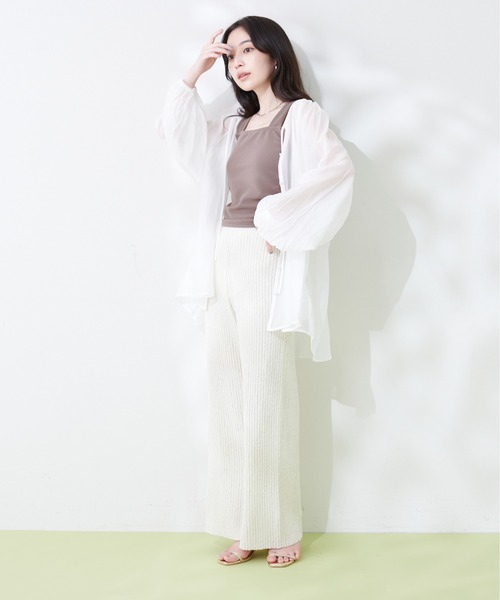 ブラウス シャツ シアーローンボリュームスリーブブラウス レディース natural couture（ナチュラルクチュール）の「シアーローン