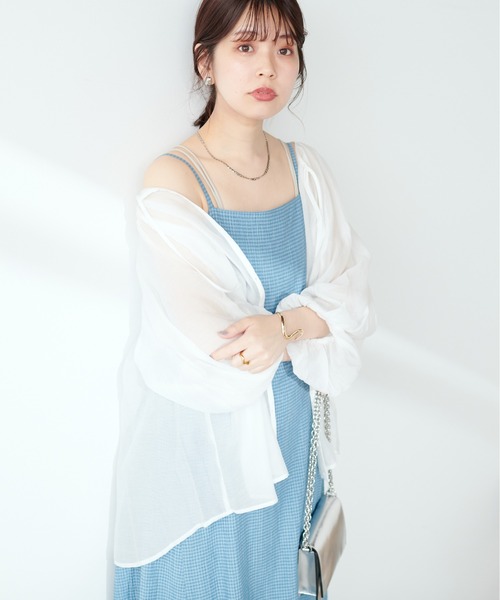 natural couture(ナチュラルクチュール)の「【WEB限定】シアーローンボリュームスリーブブラウス(シャツ/ブラウス・レディース・ブラック/イエロー/ピンク/オフホワイト・FREE)」の10枚目の写真
