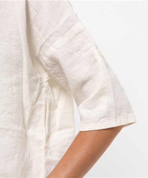 LBC（エルビーシー）の「リネンコットンレーヨンチュニック（シャツ/ブラウス・レディース・オフホワイト/ダークグレー/マスタード・MEDIUM/LARGE）」の7枚目の写真