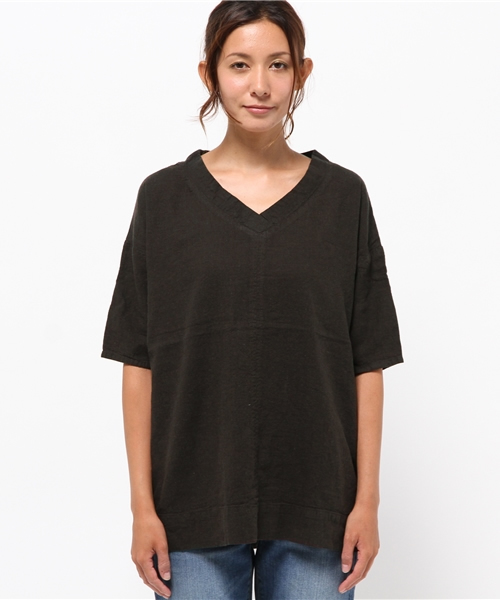 LBC（エルビーシー）の「リネンコットンレーヨンチュニック（シャツ/ブラウス・レディース・オフホワイト/ダークグレー/マスタード・MEDIUM/LARGE）」の10枚目の写真