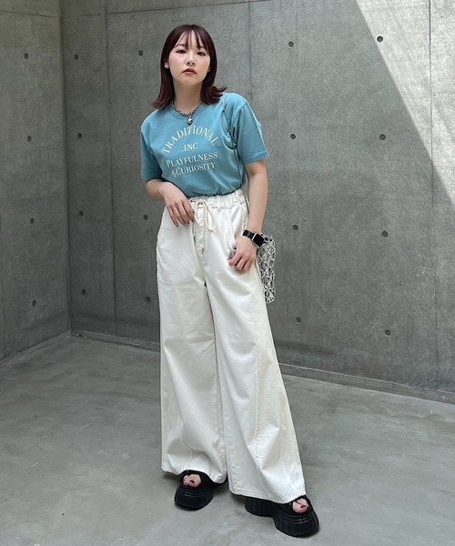 PAGEBOY(ページボーイ)の「アソートグラフィックT(Tシャツ/カットソー・レディース・チェリーピンク/ブラック/オフホワイト/ブルー・FREE)」の13枚目の写真