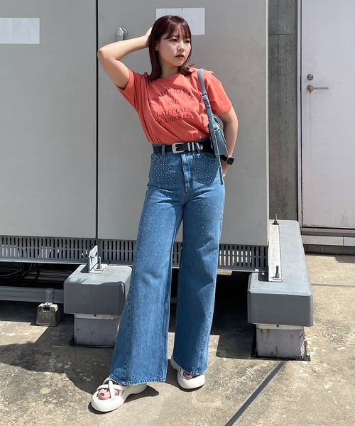 PAGEBOY(ページボーイ)の「アソートグラフィックT(Tシャツ/カットソー・レディース・チェリーピンク/ブラック/オフホワイト/ブルー・FREE)」の16枚目の写真