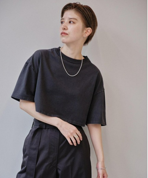 クロップドコットンTシャツ（Tシャツ/カットソー）｜TODAYFUL