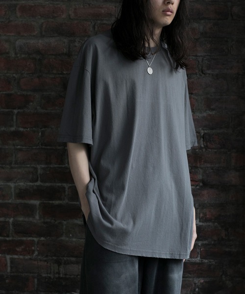 aimoha（アイモハ）の「【aimoha neo】QUALITY COTTON DISTRESSED TEE (SS)（Tシャツ/カットソー・メンズ・グレー/ライトグレー/グリーン/ピンク・MEDIUM/LARGE/X-LARGE/XX-LARGE）」の2枚目の写真