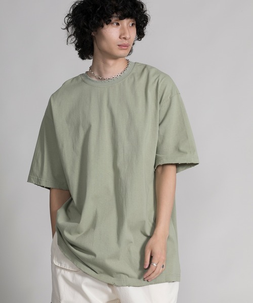 aimoha（アイモハ）の「【aimoha neo】QUALITY COTTON DISTRESSED TEE (SS)（Tシャツ/カットソー・メンズ・グレー/ライトグレー/グリーン/ピンク・MEDIUM/LARGE/X-LARGE/XX-LARGE）」の3枚目の写真