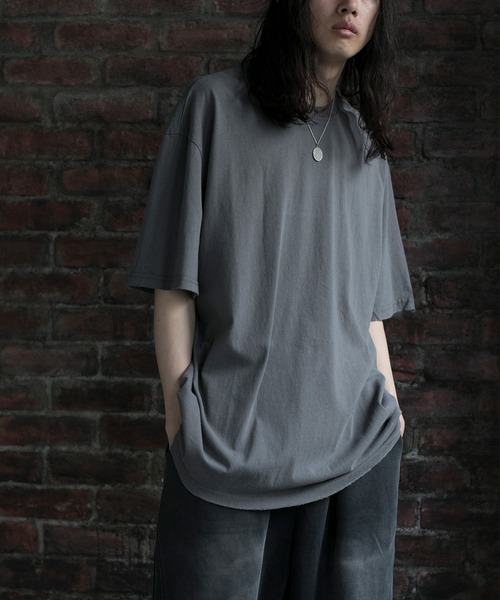 aimoha（アイモハ）の「【aimoha neo】QUALITY COTTON DISTRESSED TEE (SS)（Tシャツ/カットソー・メンズ・グレー/ライトグレー/グリーン/ピンク・MEDIUM/LARGE/X-LARGE/XX-LARGE）」の6枚目の写真