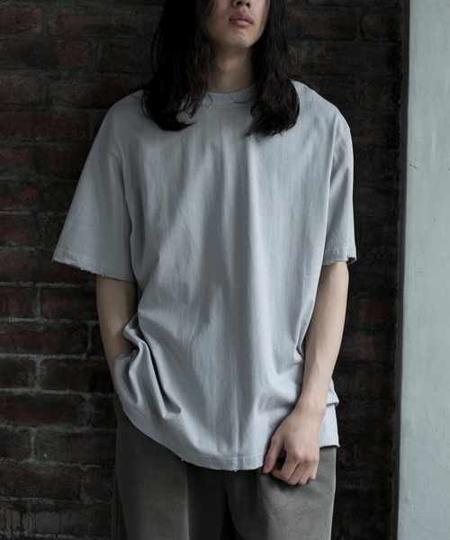 aimoha（アイモハ）の「【aimoha neo】QUALITY COTTON DISTRESSED TEE (SS)（Tシャツ/カットソー・メンズ・グレー/ライトグレー/グリーン/ピンク・MEDIUM/LARGE/X-LARGE/XX-LARGE）」の16枚目の写真