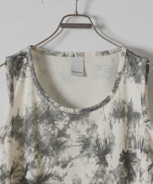 CASPER JOHN(キャスパージョン)の「Tie dye rib tank top/タイダイリブタンクトップ(Tシャツ/カットソー・メンズ・ブラック/ホワイト・LARGE/MEDIUM/SMALL/X-SMALL)」の7枚目の写真