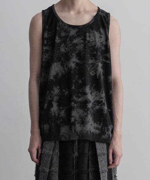 CASPER JOHN(キャスパージョン)の「Tie dye rib tank top/タイダイリブタンクトップ(Tシャツ/カットソー・メンズ・ブラック/ホワイト・LARGE/MEDIUM/SMALL/X-SMALL)」の4枚目の写真