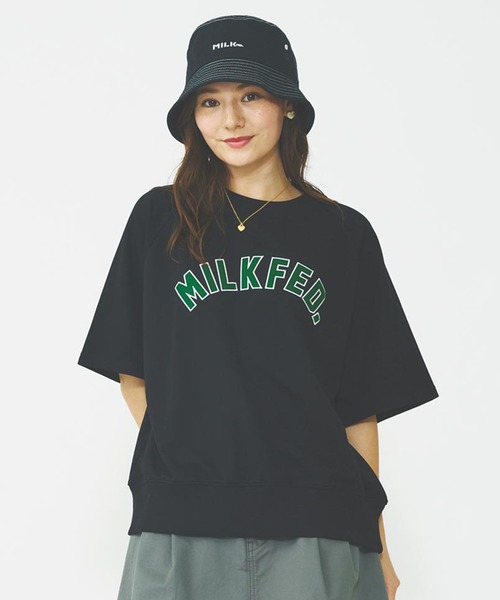 MILKFED.（ミルクフェド）の「RAGLAN SLEEVE S/S TOP（Tシャツ/カットソー・レディース・オフホワイト/ブラック/ブラウン・ONE SIZE）」の3枚目の写真