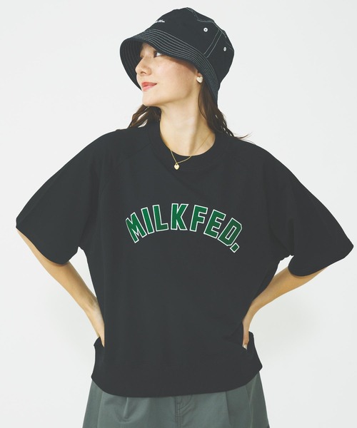 MILKFED.（ミルクフェド）の「RAGLAN SLEEVE S/S TOP（Tシャツ/カットソー・レディース・オフホワイト/ブラック/ブラウン・ONE SIZE）」の5枚目の写真