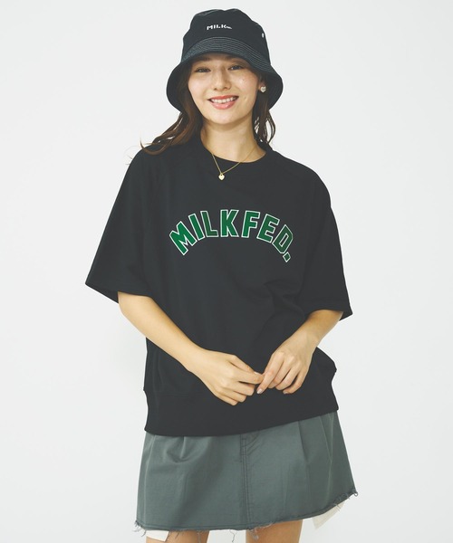 MILKFED.（ミルクフェド）の「RAGLAN SLEEVE S/S TOP（Tシャツ/カットソー・レディース・オフホワイト/ブラック/ブラウン・ONE SIZE）」の6枚目の写真